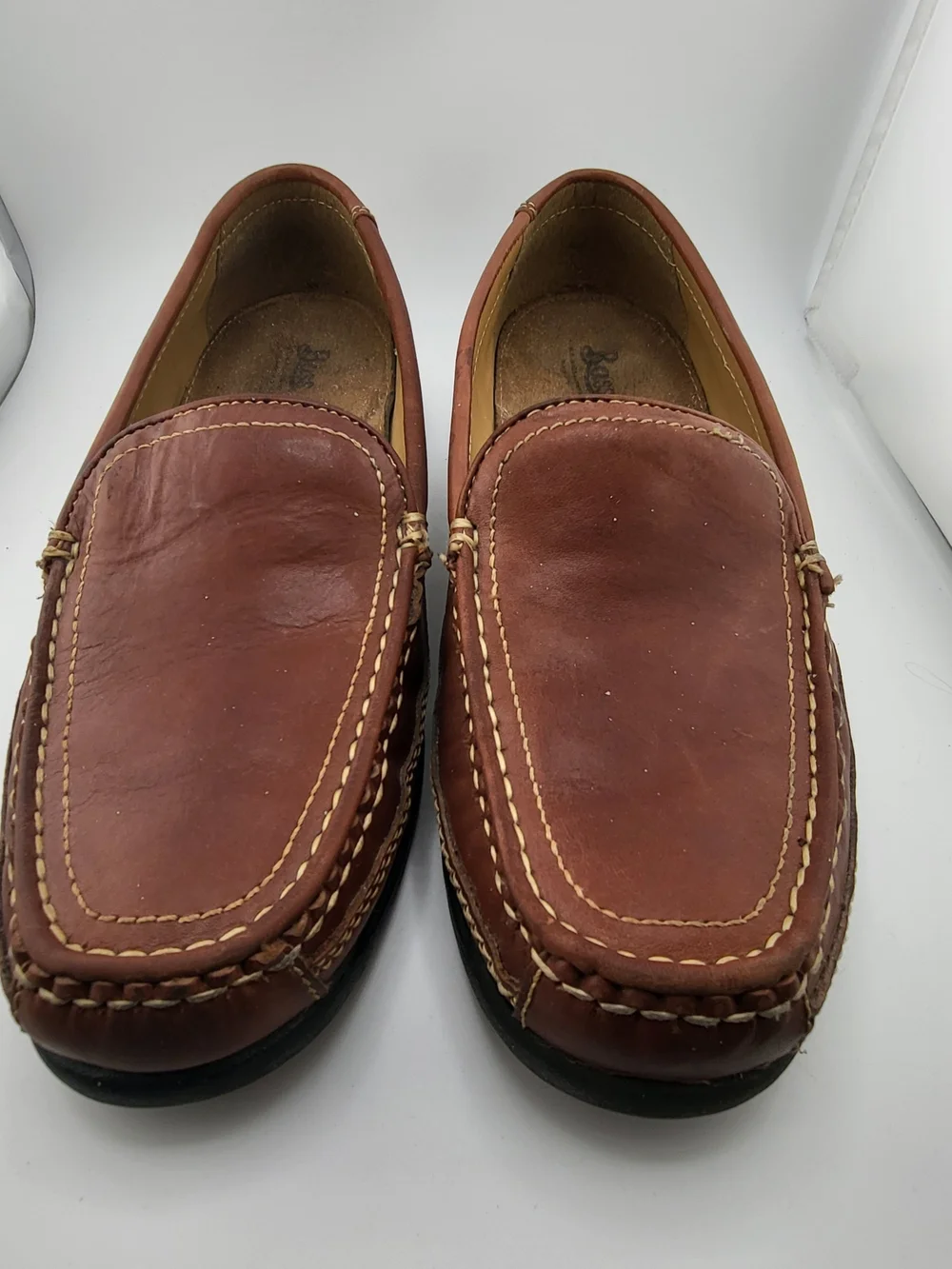 G.H. Bass & Co. Louis Chestnut Brown Leather Slip-On Loafers Men 10 M